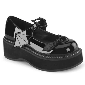 BLACK PATENT 2" PF MARYJANE. BATWING SHAPE-HOOK N LOOP INSTEP 6 7 8 9 10 12 - Picture 1 of 5