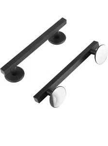 Cabinet Handles/Pulls 2 Pieces Aluminum Self-Stick Black Matte 5" Hole Centers - Picture 1 of 5