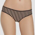 $49 L*Space Women's Black Stripe Swim Bikini Bottom Swimsuit Swimwear Size L