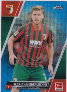 2021-22 Topps Chrome Bundesliga Blue Wave #6 Florian Niederlechner Augsburg /150 - Picture 1 of 2