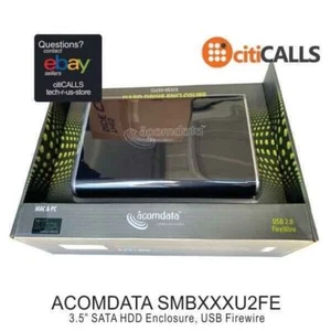 AcomData SMBXXXU2FE-BLK 3.5 SATA HDD Ext. Enclosure USB FireWire400 Black - Picture 1 of 7