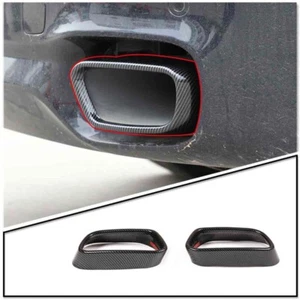 Carbon Fiber Look Rear Exhaust Muffler Tip Tail Pipe For BMW X5 F15 X6 2014 -18 - Foto 1 di 13