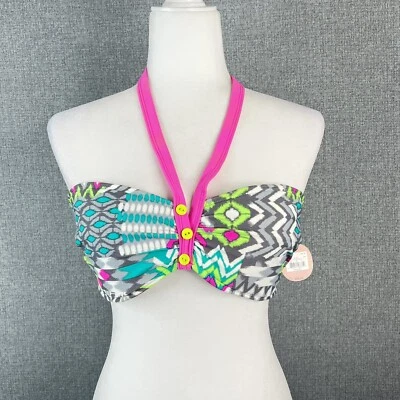 SO Bikini de Natación Top Mujer XL Junior Traje de Baño Halter Colorido Nuevo  Foto 1 de 4
