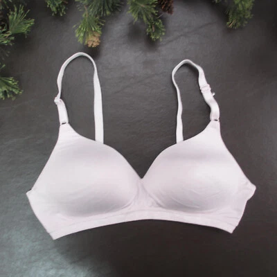 Sujetador Warners 36B Rosa Acolchado Inalámbrico Cierre Ajustable Trasero Foto 1 de 4