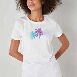 Victoria's Secret PINK Womens Knit Short Sleeve Perfect T-Shirt White S NWT - Picture 1 of 9