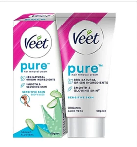 Veet Pure Crema Con Aloe Vera Per Pelle Sensibile Corpo 50g - Foto 1 di 6