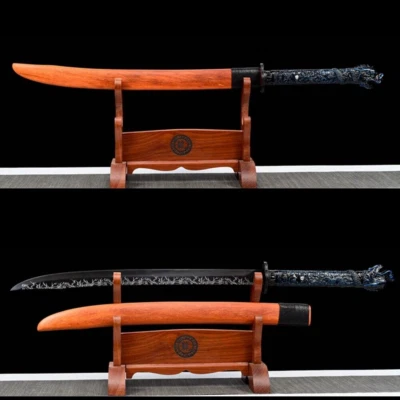 Espada de sable china lista para la batalla KUNGFU cuchillo de caza hoja afilada Foto 1 de 4