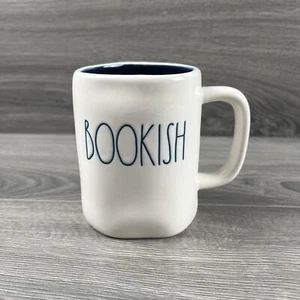 Rae Dunn Artisan Collection Bookish By Magenta Mug White and Blue Farmhouse - Picture 1 of 10