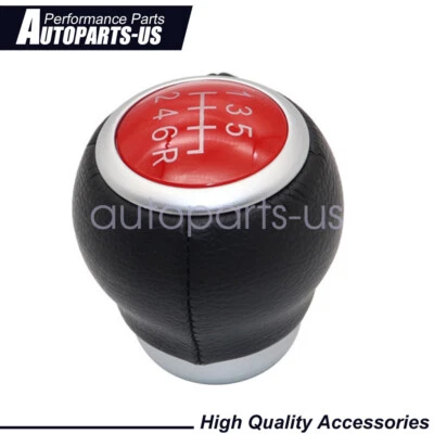 Perilla de cambio de palanca de cambios de cuero de 6 velocidades para coche Subaru Impreza Wrx Sti 2009-2018 Foto 1 de 4