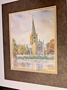 Aquarell des Künstlers John D. Blizard, Stratford-upon-Avon, Holy Trinity Church  - Bild 1 von 6