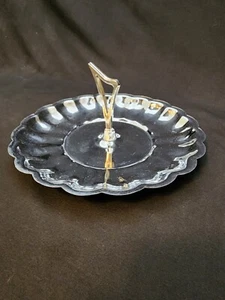 Chromium Tid Bit Hors D'Oeuvre Serving Dish With Handle 9" Diameter Chrome B29 - Picture 1 of 10