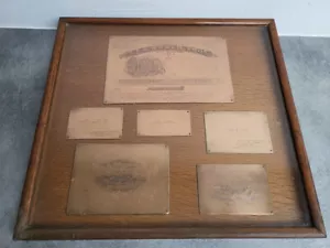 CADRE AVEC 6 PLAQUES D'IMPRIMERIE ANCIENNE JOHN BAKER ROTHERHAM - Bild 1 von 16