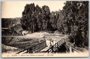 Vintage Alger Abords d'un Cimetiere le Vendredi Friedhof Algier Algerien Postkarte - Bild 1 von 2