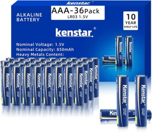 Batterie alcaline AAA confezione da 36 batterie Powermax 10 anni di conservazione lunga durata - Foto 1 di 7