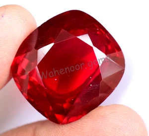 63.45 Ct Natural Blood Red Ruby Cushion Certified Mozambique Stunning Gemstone - Picture 1 of 6