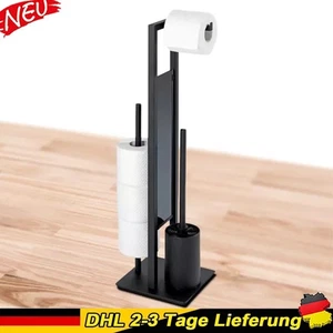 Toilettenpapierhalter Stehend Toilettenpapierständer Klopapierhalter mit Bürste - Bild 1 von 10