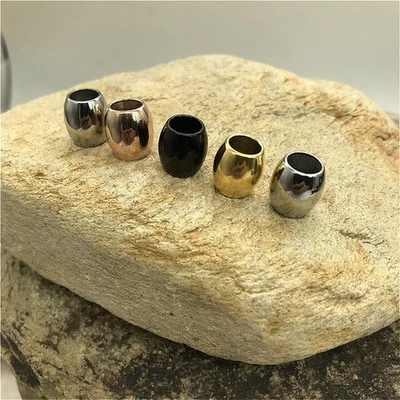 10pcs Stainless Steel Bead Bracelet Necklace EDC Paracord Knife Lanyard DIY Bead - Image 1 of 4