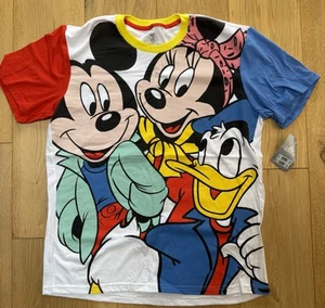 Disney Store Mickey Minnie and Donald T-Shirt For Adults Retro 80s 90s Size L - Picture 1 of 4