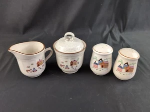 Newcor Steinzeug Unser Land, Milchkännchen Zucker Set & Salz und Pfefferstreuer - Bild 1 von 9