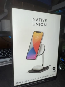 Chargeur sans fil Native Union Snap 2 en 1 7,5 watts MagSafe pour iPhone/Airpods - Photo 1 sur 5