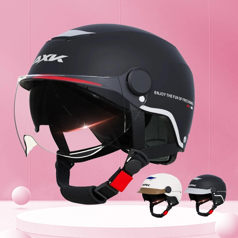 Motorrad-Halbhelm Mit ECE-Zulassung – Inkl. Visier, Größe XL (61-62 Cm), Für Roller & Cruiser