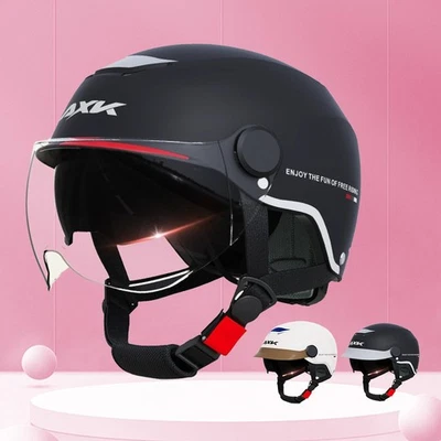 Rollerhelm Helm Motorradhelm Weiß/schwarz 3C 54-61CM NEU Jethelm mit Klappvisier - Bild 1 von 4