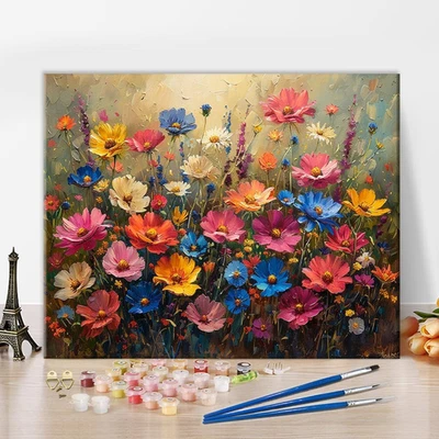DZART-UK TISHIRON Colorful Wildfolwer Paint by Numbers for Adults, Oil Painting by Number