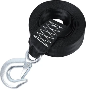 Correa de cabrestante de barco con gancho de seguridad 2" 2"x20' 1 gancho, negro - Imagen 1 de 6