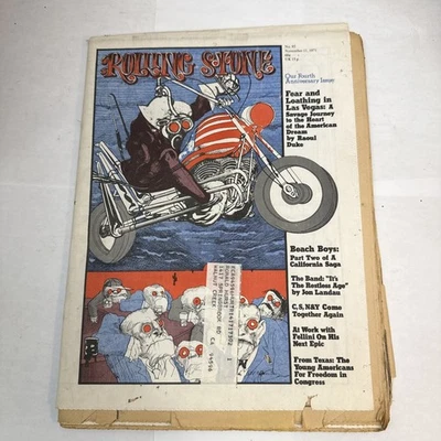 ROLLING STONE MAGAZINE #95 NOVEMBER 11, 1971 FEAR & LOATHING Raoul Duke Music - Image 1 of 4