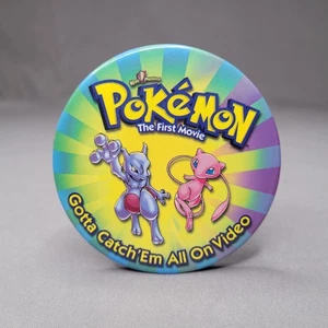 Vintage Pokémon The First Movie Promo Pinback Button Mewtwo Mew 2000 Kids WB Pin - Picture 1 of 12