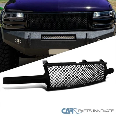 Fits 1999-2002 Chevy Silverado 1500 2000-2006 Tahoe Suburban Black Mesh Grille - Image 1 of 4