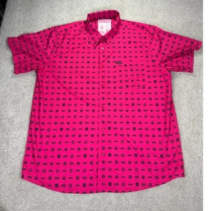 DIXXON Flannel Company Executive rosa kurzärmliges geknöpftes Allover-Hemd 2X - Bild 1 von 12