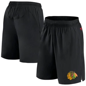 Men's Fanatics Black Chicago Blackhawks Authentic Pro Tech Shorts - Picture 1 of 4