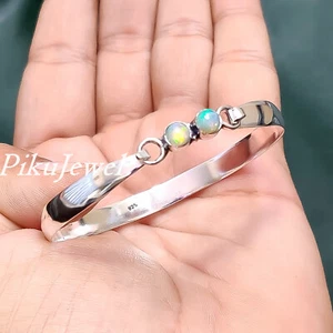 Modischer Armreif Äthiopischer Feueropal Multi Edelstein 925 Sterling Silber - Bild 1 von 7