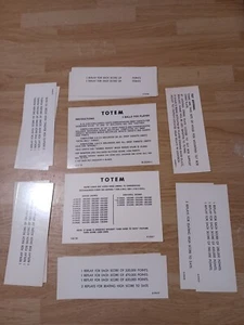Totem Pinball Machine Game Score Instruction Cards  1979 - Picture 1 of 3