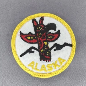 AK Alaska Totem Pole Souvenir Tourist 3" Round Patch - Picture 1 of 2