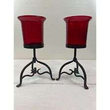 West Elm Votive Candle Holder in Glass and Wrought Iron