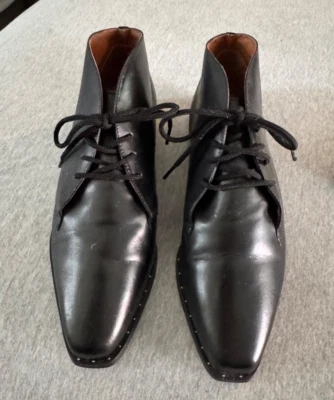 Botines Seychelles de cuero negro con cordones tacones planos para mujer talla 7 Foto 1 de 4