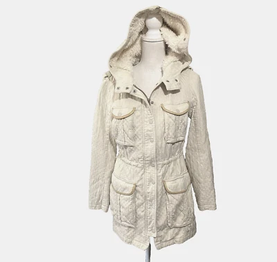 Anthropologie Hei Hei Brunswick Anorak Coat Sz 8P Cream Removable Vest SEE NOTE - Image 1 of 4