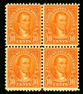 EDSROOM-5301 US SCOTT 642 – 1927 10c Monroe, orange T2H B2NH $28 - Picture 1 of 2