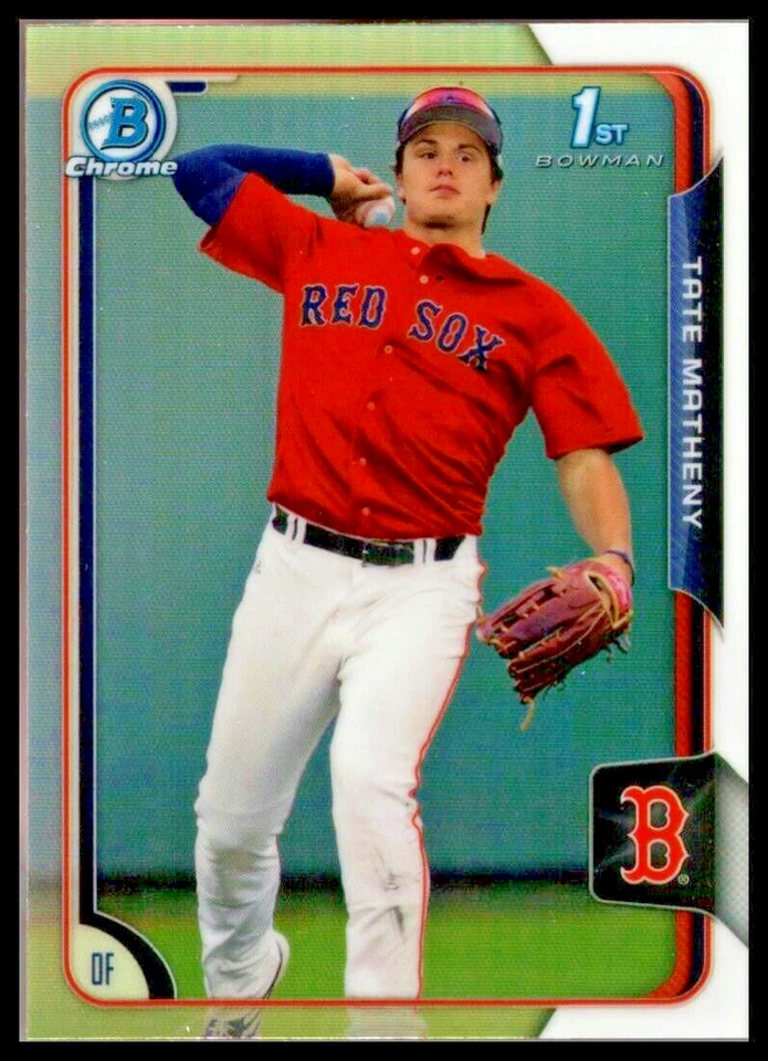 2015 BOWMAN CHROME DRAFT #89 TATE MATHENY BOSTON RED SOX - Image 1 of 2