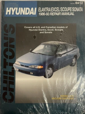 Manual de reparación Chilton’s 8412 Hyundai 1986-1993 Elantra Excel Scoupe Sonata nuevo Foto 1 de 4