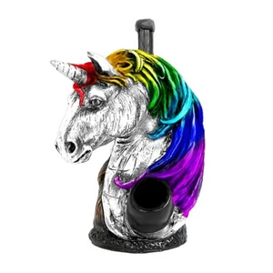 Regenbogen Einhorn Kopf Handarbeit Tabak Rauchen Handpfeife Fantasy Kunst Magischer Mythos - Bild 1 von 7