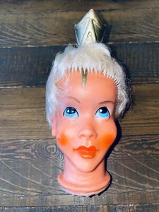 Vintage German HEAD ONLY Handpuppe Vinyl Rubber Plastic Germany Doll Queen G - Bild 1 von 6