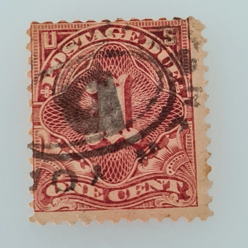 Rare US Postage Due Stamp - Dark Red Variant - US J29 - 1894 - One Cent cancel - Image 1 of 1