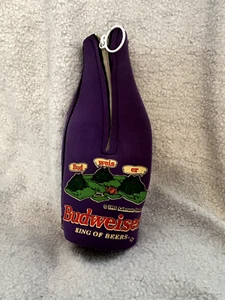 Vintage 1995 Budweiser Frogs Purple Soft Neoprene Bottle Koozie - Picture 1 of 2
