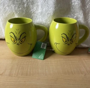 2 🆕 Dr. Seuss DER GRINCH 2-seitig 18 Oz. Große Kaffeetassen aus Glas. - Bild 1 von 7