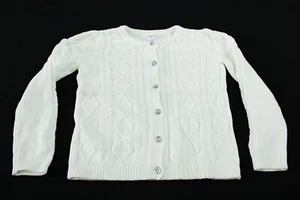 Gymboree Girl's Tiny Dancer Cable Knit Cardigan BL1 Bunny's Tail White Size 10 - Picture 1 of 3