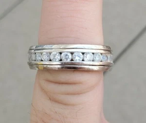 DM Sterling Silver Cz Wraparound Ring Designer Signed 925 - Picture 1 of 12