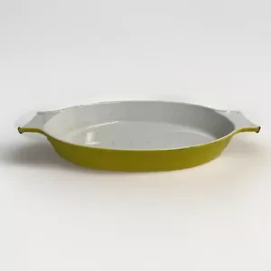 Copco Yellow Cast Iron Large Oval Handled Casserole Oven Dish Denmark Vintage - Picture 1 of 7